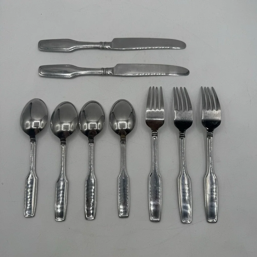 ONEIDA Stainless Flatware Replacement Lot Of 9 Vtg DANFORTH Spoon Forks Knives
